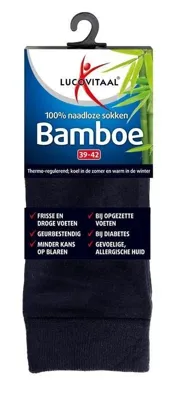 Lucovitaal Bamboe Sokken Zwart 39-42 Lucovitaal Bamboe Sokken Zwart 39-42