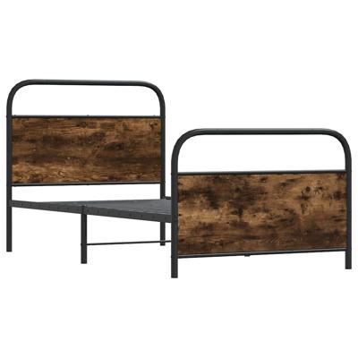 Bedframe zonder matras metaal gerookt eikenkleurig 137x190 cm