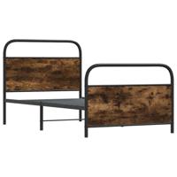 Bedframe zonder matras metaal gerookt eikenkleurig 137x190 cm - thumbnail