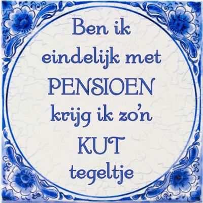 Tegel delfts blauw - Pensioen kut