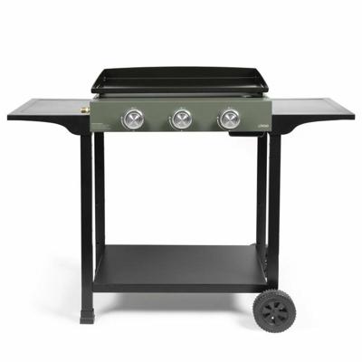 Gasgrillplaat op kar - LIVOO - DOC326 - 3 branders - Groen / Zwart