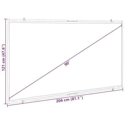VidaXL Projectiescherm wandmontage 90 inch 16:9