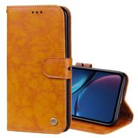 Business stijl olie Wax textuur horizontale Flip lederen case voor iPhone XR met houder & kaartsleuven & portemonnee (geel) - thumbnail