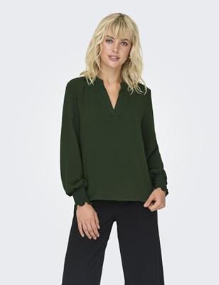 Only Onlmette V-neck Ls Smock Top Noos Wvn T-shirt Lange Mouw Duffel Bag