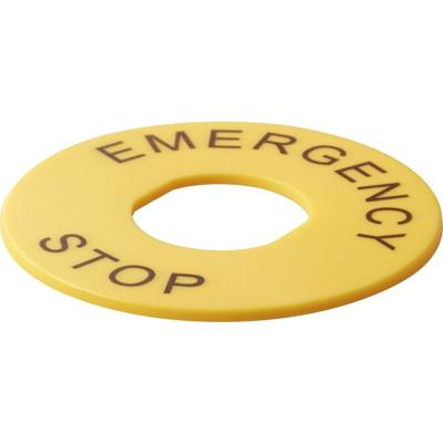 TRU COMPONENTS TC-S10 TC-7494424 Waarschuwingsring voor noodstopschakelaar (Ø) 40 mm NOT-AUS Geel 1 stuk(s)