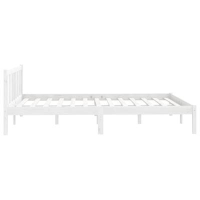 Bedframe massief grenenhout wit 160x200 cm