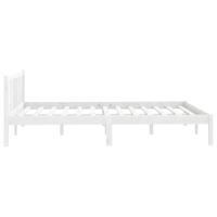 Bedframe massief grenenhout wit 160x200 cm - thumbnail