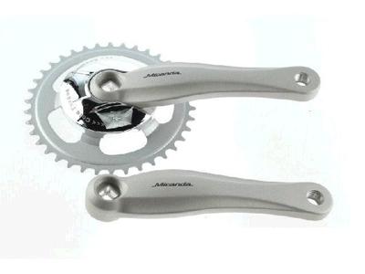 Miranda crankset 38t, cranklengte 170mm. zilver, aluminium, spieloos. 9mm diep voor gazelle