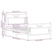 Bedframe zonder matras 107x203 cm spaanplaat bruin eikenkleurig - thumbnail