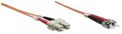 Intellinet 470100 Glasvezel Optische vezel Aansluitkabel 1.00 m Oranje [1x ST-stekker - 1x SC-stekker] 50/125 µ Multimode OM2