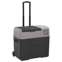 VidaXL Koelbox met wielen en handvat 30 l polypropeen zwart en grijs - thumbnail