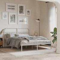 Bedframe met hoofdbord metaal wit 150x200 cm - thumbnail