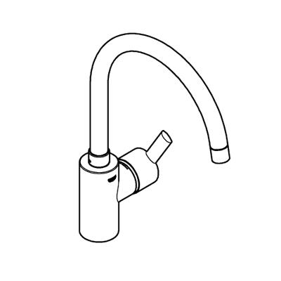 Grohe Keukenkraan Feel Mengkraan 1-Gats Met Instelbare Hoge Uitloop Chroom