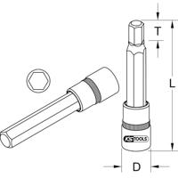 KS Tools Innen-6kant-Stecknuss 1/2 la. 10mm Länge 110mm 911.1330 Verwisselbare kop 10 mm 10 mm - thumbnail