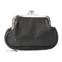 Leather Design Beugel Beursje Zwart - thumbnail