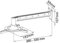 My Wall H 16-5 Beamer-wandbeugel Kantelbaar Afstand tot de muur (max.): 33.5 cm Zilver (mat) - thumbnail