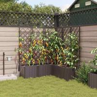 Tuin Bloempot 5 pcs Bruin Staal - thumbnail