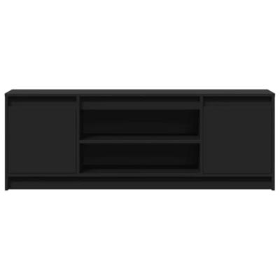 Tv-meubel met LED 139,5x34x50 cm bewerkt hout zwart