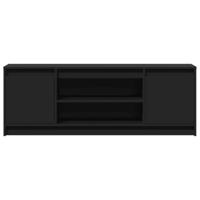 Tv-meubel met LED 139,5x34x50 cm bewerkt hout zwart - thumbnail