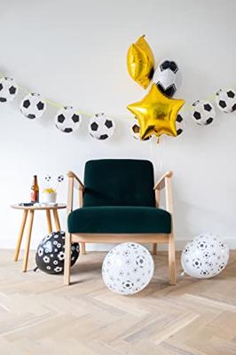 Ballonnen Voetbal Zwart en Wit (8st)