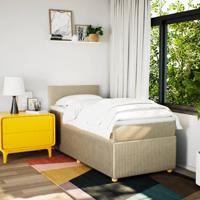 Boxspring met matras stof crèmekleurig 90x200 cm - thumbnail