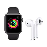 Refurbished Apple Watch Series 3 42mm Space Gray + Apple AirPods 2 met oplaadcase - thumbnail