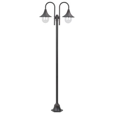 Paalverlichting tuin E27 220 cm aluminium brons 2-delig Paalverlichting tuin E27 220 cm aluminium brons 2-delig