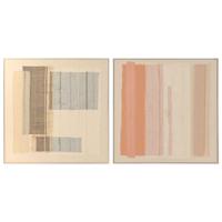 Schilderij Home ESPRIT Wit Beige Abstract Stads 102 x 4,5 x 102 cm (2 Stuks) - thumbnail