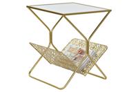 Tijdschriftenrek DKD Home Decor Gouden Metaal Spiegel 45 x 45 x 55 cm - thumbnail