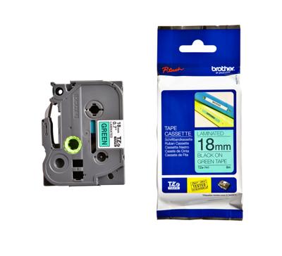 Labeltape Brother TZe, TZ TZe-741 PET Tapekleur: Groen Tekstkleur:Zwart 18 mm 8 m Labeltape Brother TZe, TZ TZe-741 PET Tapekleur: Groen Tekstkleur:Zwart 18 mm 8 m
