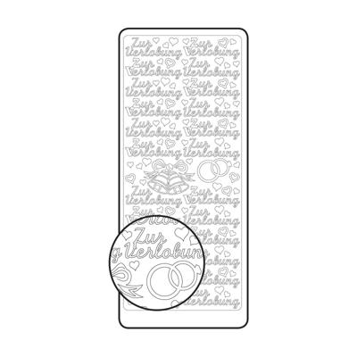 Vaessen Creative • sticker 10x23cm 10pcs goud "zur verlobung"