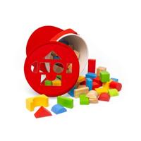 Bigjigs houten gekleurde bouwstenen, 80dlg. - thumbnail