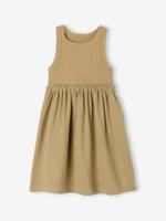 Meisjesjurk zonder mouwen kaki - thumbnail