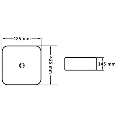 Wastafel 42,5x42,5x14,5 cm keramiek wit
