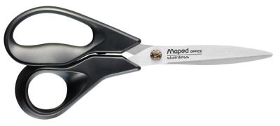 Maped schaar Advanced, ft 18 cm, rechts, scherpe punt, RVS, zwart, blister van 1 stuk