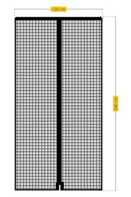 Muskietennet Schellenberg Deuren Magnetisch Glasvezel Antraciet (120 x 240 cm)
