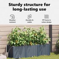 Tuin Bloempot 3 pcs Licht Grijs Staal - thumbnail