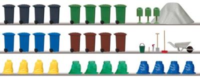 Busch BU 1136 H0 afvalcontainers Kunststof model Busch BU 1136 H0 afvalcontainers Kunststof model