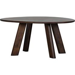 WOOOD Organische Eettafel 'Roundly' Mangohout, 160 x 110cm, kleur Walnoot