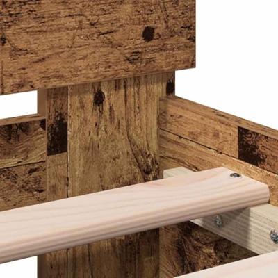 Bedframe met hoofdeinde Oud hout 90 x 190 cm Bewerkt hout