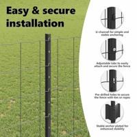 VidaXL Hek met paal grijs 1,4 x 10 m staal en pvc - thumbnail