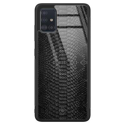 Samsung Galaxy A51 glazen hardcase - Black snake