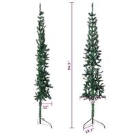 VidaXL Kunstkerstboom half met standaard smal 240 cm groen - thumbnail