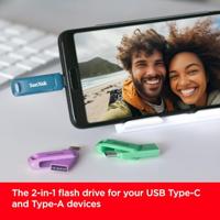 SanDisk Ultra Dual Drive USB-stick Retail 256 GB Lavendel SDDDC3-256G-G46L USB-A 3.2 Gen 1, USB-C 3.2 Gen 1 - thumbnail