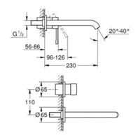Grohe Essence New L-Size Inbouw Wastafelkraan 230mm Cool Sunrise Geborsteld - thumbnail