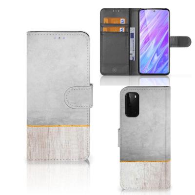 Samsung Galaxy S20 | Book Style Case | Wood Concrete | Portemonnee hoesje