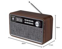 SUNSTECH RPBT500 compacte houten FM-radio met zendergeheugen, klokmodus, dual alarm. Bluetooth-luidspreker (V4.2) met sterke bas, handsfree, USB, micro SD en AUX-IN. Inclusief afstandsbediening. - thumbnail