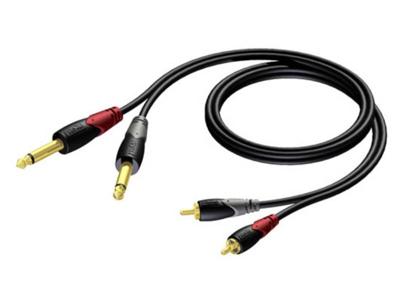 Procab CLA631/3 verloopkabel 2x Jack naar 2x RCA 3m