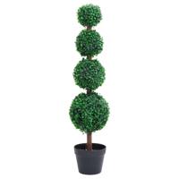 Kunstplant met pot buxus bolvorming 90 cm groen - thumbnail