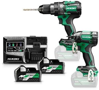Hikoki kc18dcwbz | combipack | dv18dc accuklopboor + wh18dc accu slagschroevendraaier | 18v | 2 x 5.0ah + lader | in hsc iii - kc18dcwbz